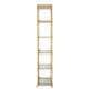 71 Inch Shelf, 6 Tier Design, 5 Mirrored Glass Shelves, Iron Frame, Gold Finish