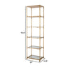 Wall Shelf | 71" | 6 Tier | Glass Shelves | Iron Frame | Gold