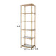 71 Inch Shelf, 6 Tier Design, 5 Mirrored Glass Shelves, Iron Frame, Gold Finish