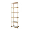 Wall Shelf | 71" | 6 Tier | Glass Shelves | Iron Frame | Gold