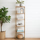 71 Inch Shelf, 6 Tier Design, 5 Mirrored Glass Shelves, Iron Frame, Gold Finish