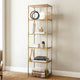 71 Inch Shelf, 6 Tier Design, 5 Mirrored Glass Shelves, Iron Frame, Gold Finish