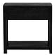 Rosette 22 Inch Side End Table, Natural Brown Rattan Front Drawer, Open Shelf, Black Mango Wood Frame By The Urban Port