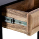 Rosette 22 Inch Side End Table, Natural Brown Rattan Front Drawer, Open Shelf, Black Mango Wood Frame By The Urban Port