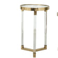 24 21 Accent Tables Acrylic Clear Legs Glass Top Set of 2 Gold By Casagear Home BM285128