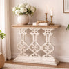 Console Table | 32" | Fir Wood | Scrollwork Base | Antique White