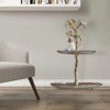 Accent Table | 16" | 2 Tier | Aluminum Cherry Blossom | Gold Silver