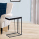 End Table | 24" | C Shape | Blue Pattern Top | Black Frame