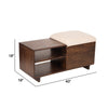 40 Inch Accent Storage Bench, Sliding Cushion Top, Modern, Brown Wood By Casagear Home