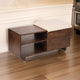 Storage Bench | 40" | Sliding Cushion Top | Brown Wood