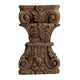 19 Inch Classic Stool Table Carved Pillar Accent Wood Antique Brown By Casagear Home BM285223