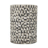 Stool Table | 18’’ | Ceramic | Cylindrical | Textured Geometry | Gray BM285230