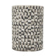 Stool Table | 18’’ | Ceramic | Cylindrical | Textured Geometry | Gray BM285230