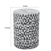 Stool Table | 18’’ | Ceramic | Cylindrical | Textured Geometry | Gray BM285230