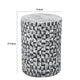 Stool Table | 18’’ | Ceramic | Cylindrical | Textured Geometry | Gray BM285230