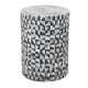 Stool Table | 18" | Ceramic | Cylindrical | Textured Geometry | Gray
