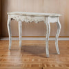 Console Table | 30" | Fir Wood | Curved Legs | Distressed White