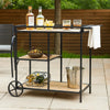 Bar Cart | 32" | 3 Tier | Fir Shelves | Iron Frame | Black Brown