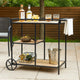 Bar Cart | 32" | 3 Tier | Fir Shelves | Iron Frame | Black Brown