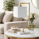 Table Lamp | 25" | Marble Base | Square Shade | Gold Finish