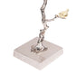 28 Inch Accent Table Artful Branch Like Frame Gold Bird Accents Silver By Casagear Home BM285256
