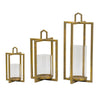 Lantern Set | 19", 15", 11" | Glass Holders | Gold Finish