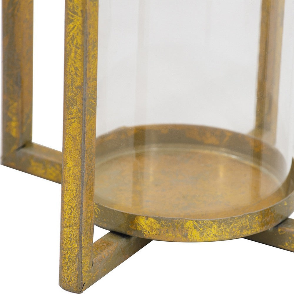 Lantern Set | 19’’ 15’’ 11’’ | Glass Holders | Gold Finish BM285278