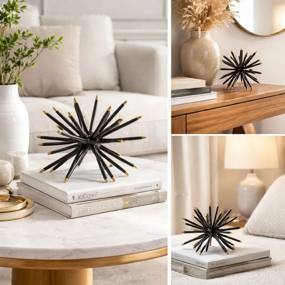 Decorative Statuettes | 11", 8", 6" | Abstract | Set of 3 | Black Gold