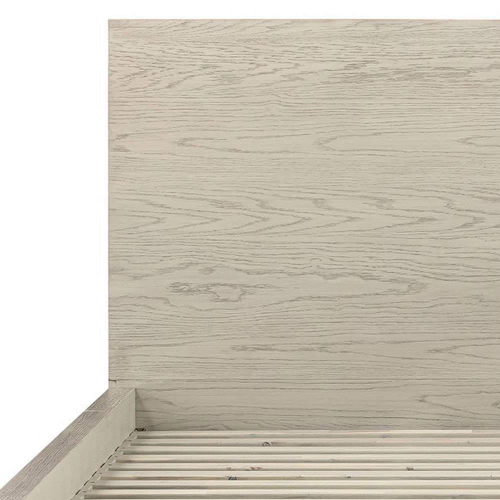 Joni Modern Wood King Platform Bed Frame Tall Headboard Low Profile Gray