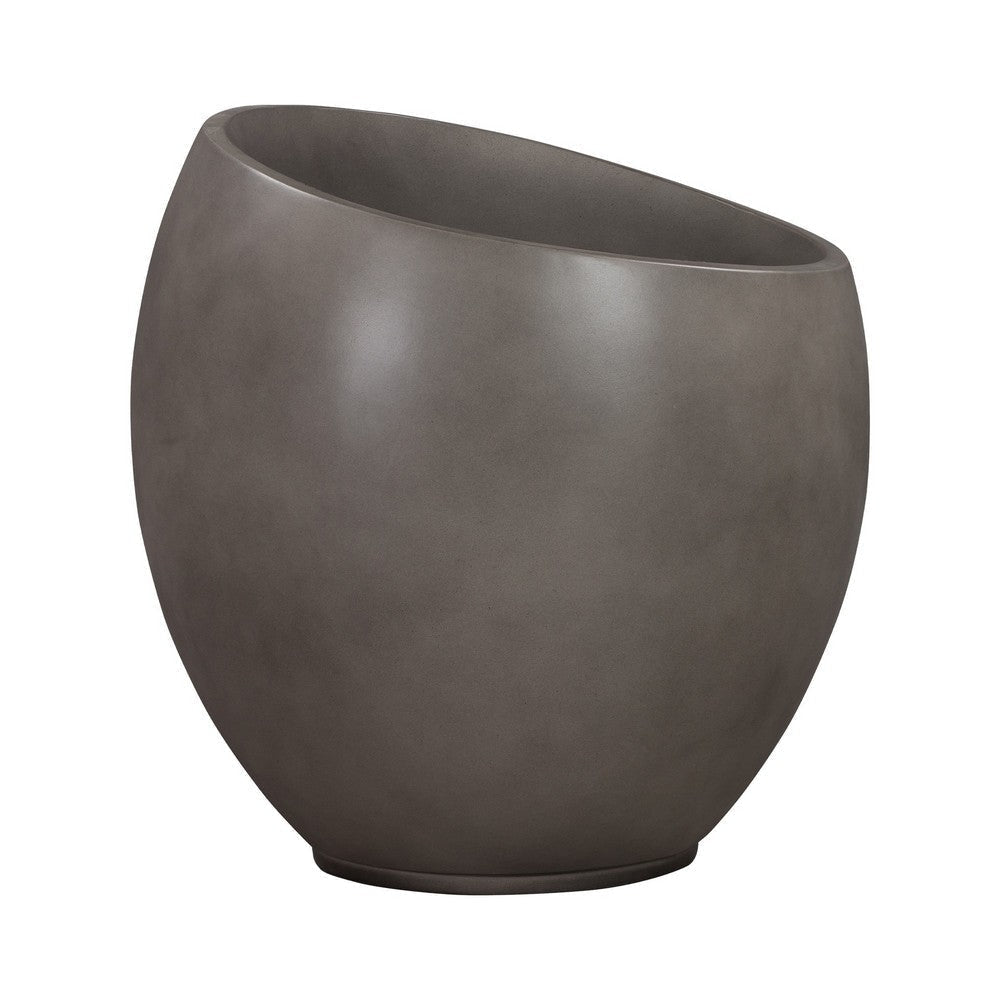 Shae Planter | 11" | Medium | Angled Rim | Concrete | Gray