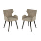 Rog 23 Inch Wood Dining Chair Set of 2 Wingback Seat Beige and Brown By Casagear Home BM285365