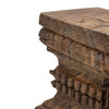 20 Inch Accent Table Rustic Pillar Pedestal with Scrolled Carvings Brown By Casagear Home BM285367