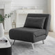 Sofa Futon | 35" | Convertible | Velvet | Gray