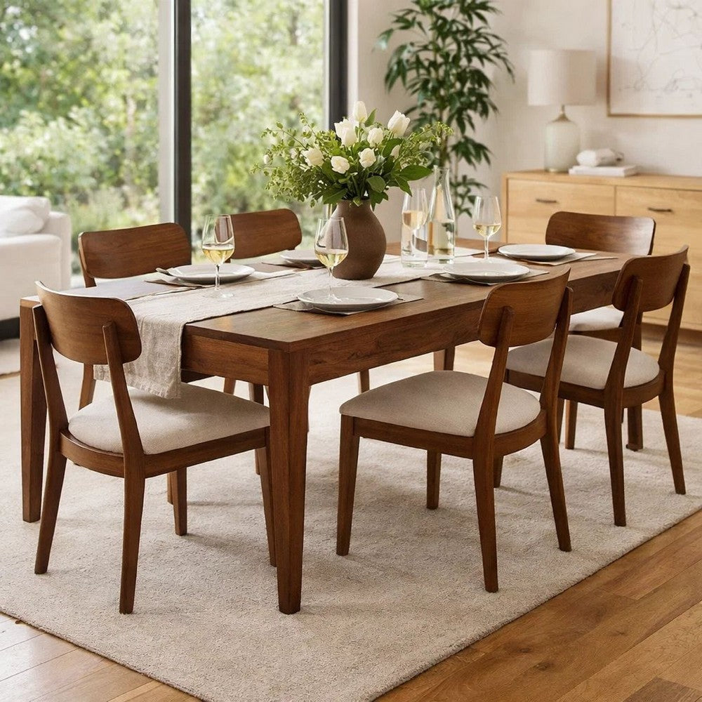 Coffee Table | 52" | Acacia Wood | Block Legs | Brown