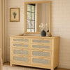 Dana Chest Cabinet | 52" | Pine Rattan | 8 Drawers | Natural
