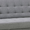 79 Inch Sofa Bed Convertible Futon Track Arms Gray Square Tufted Fabric BM285430
