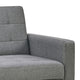 79 Inch Sofa Bed Convertible Futon Track Arms Gray Square Tufted Fabric BM285430
