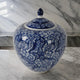 Ginger Jar | 10" | Lidded | Persian Floral | Blue Porcelain