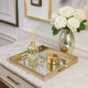 Miki Tray | 20" | Square | Mirrored Floral Pattern | Gold