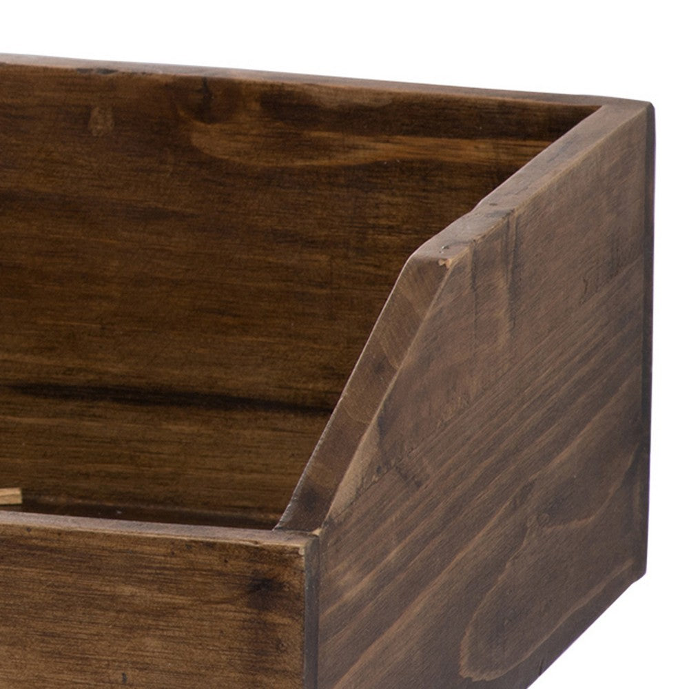 Wood Box Set | 19", 13", 10" | Fir with Handles | Brown