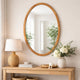 Wall Mirror | 33" | Oval Frame | Mountable | Brown