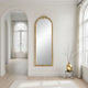 Floor Mirror | 56" | Tall Arched | Antique Floral | Gold