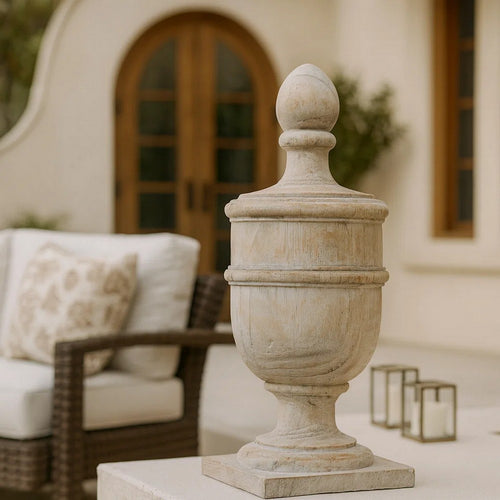 Accent Statuette | 22" | Finial Design | Off White