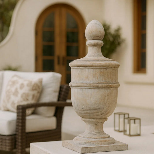 Accent Statuette | 22" | Finial Design | Off White
