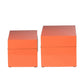 Neo 14 11 Inch Set of 2 Decorative Boxes Geometric Metal Accents Orange By Casagear Home BM285589