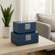 Neo Decorative Boxes | 14", 11" | Geometric Accents | Blue