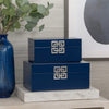 Neo Decorative Boxes | 14", 11" | Geometric Accents | Blue