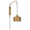 21 Inch Modern Wall Sconce Lamp, Polished Satin Brass, Swing Arm Design By Casagear Home