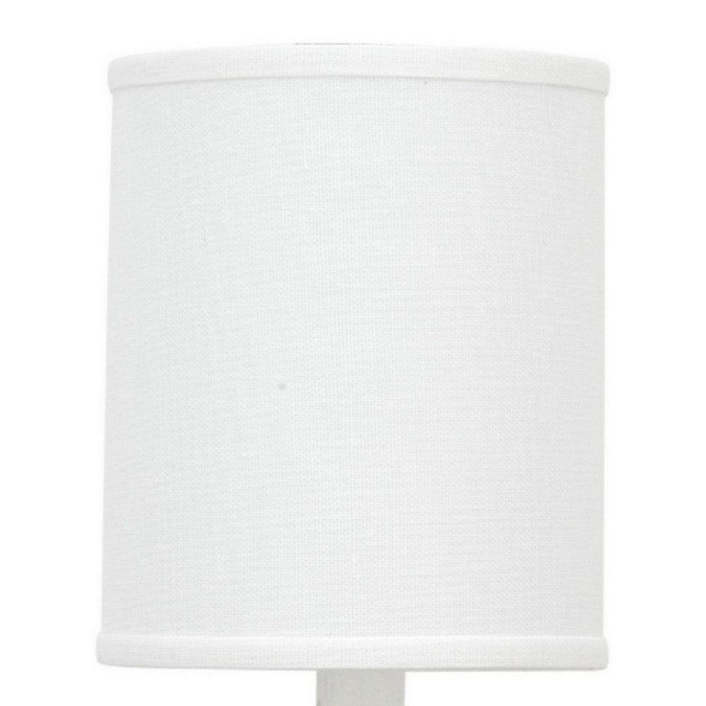 Zoe 12 Inch Wall Sconce Plaster Candelabra Design Base Linen Shade White By Casagear Home BM285717