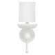 Zoe 12 Inch Wall Sconce Plaster Candelabra Design Base Linen Shade White By Casagear Home BM285717